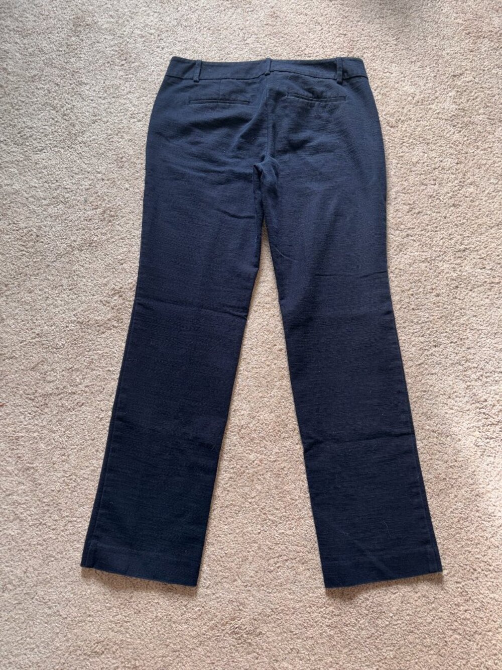 Ann Taylor Signature Fit Navy Blue Textured Dress Pants 8